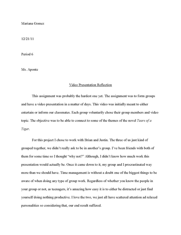 how to write a reflection paper on a video